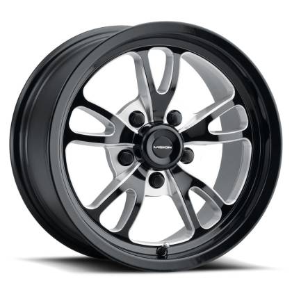 Roda 149 Patriot Gloss Black [15" x 8"] Furação 5 x 114.3 - BSM 4.500" - Vision Wheel