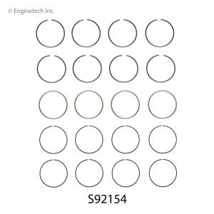 Anéis de Pistão Subaru EJ20 050 92,50 mm (1,2 x 1,2 x 2,5mm) S92154 - Enginetech